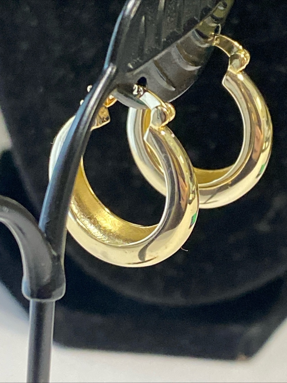 Hoop Earrings 925 Sterling Silver vermeil Gold 20mm W/ ,1”inch